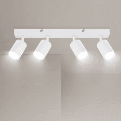 Ketom Deckenstrahler 4 Flammig - GU10 Deckenstrahler LED Weiß - Modern Deckenlampe Strahler - 43cm/17inch, Ohne Leuchtmittel Weiß 4 Flammig Angebot bei HelloDeals