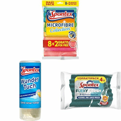Spontex Bundle Microfaser Allzwecktücher 8+2 + Wundertuch + Flexy Fresh x4 Cleaning bundle Angebot bei HelloDeals
