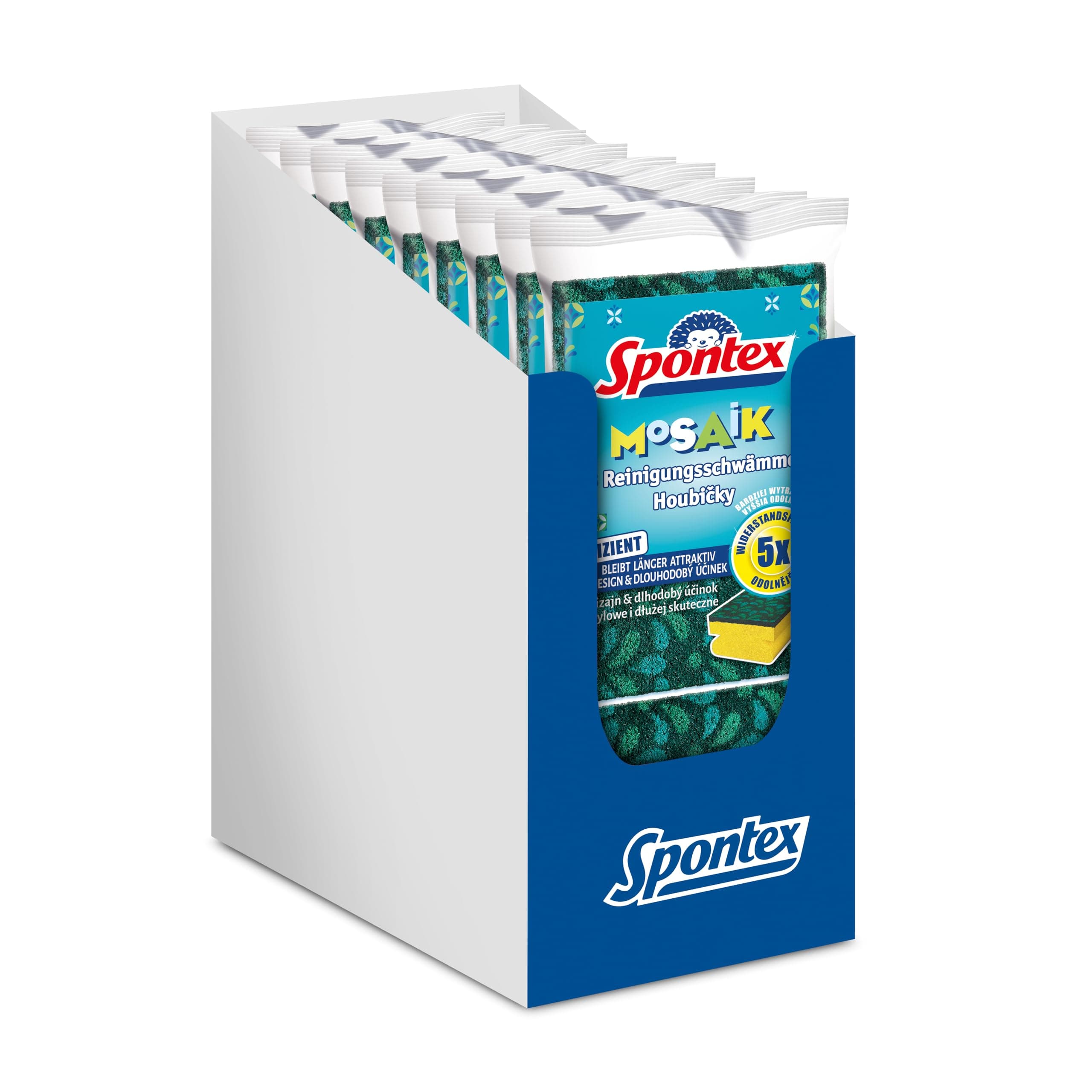 Spontex Reinigungsschwamm Mosaik, Scheuerschwamm mit Anti-Fussel-Technologie und praktischer Griffleiste, Farbe Nicht frei wählbar, 9 x 3 Stück Angebot bei HelloDeals