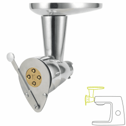 Kenwood Pasta Fresca Nudelpresse KAX92.A0ME, Zubehör für Kenwood Küchenmaschinen, Edelstahl Gehäuse inkl. Bronze-Teigwareneinsatz für Maccheroni rigati, silber Angebot bei HelloDeals
