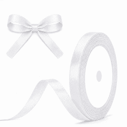 G2PLUS Weiß Satinband 10mm, Dekoration Geschenkband, 22m Schleifenband zum Bastel, Weiß Satin Dekoband für Geschenkverpackung, Dekoration 10mm x 22M Weiß Angebot bei HelloDeals