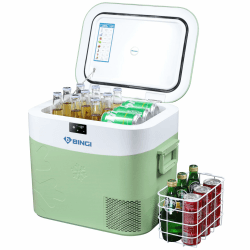 BINGI Kompressor Kühlbox 22 Liter Tragbarer Auto Kühlschrank 12/24V DC und 230V AC Mini Gefrierschrank für Auto, LKW, Camping, Wohnmobil und Zuhause (15℃ bis -18℃) 22 Liter Grün Angebot bei HelloDeals