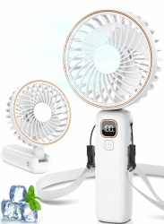 Handventilator, Mini Ventilator Tragbarer mit LCD Display & 6 Stufen,Leiser USB Ventilator mit 4000mAh Akku,24+ Stunden Nutzungszeit,Leistungsstarker Lüfter,110° Neigbarem Kopf für Büro, Reise,Outdoor A-weiß Angebot bei HelloDeals