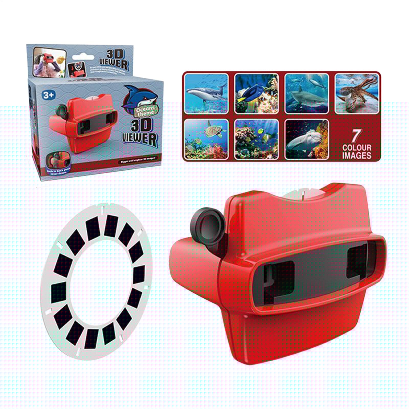 3D Viewer Kinder Retro Tiere | Leuchtende Folien Lernspielzeug | Master Style 3 21 Fotos anzeigen | Perfekt Und Mädchen 3-10 Jahre, Tiere Lernen, Klassenzimmer In C Marine-thema Angebot bei HelloDeals