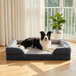 JOEJOY Orthopädisches Hundebett Mittelgroße Hunde,89x64x17cm, Memory Foam Hundekorb Waschbar und Wasserdicht, Eierkarton-Schaum Hundebett Orthopädisch, Abnehmbar Hundebett mit Hohem Rand, Dunkel Grau L-L89 x B64 x H17 cm Dunkel Grau Angebot bei HelloDeals