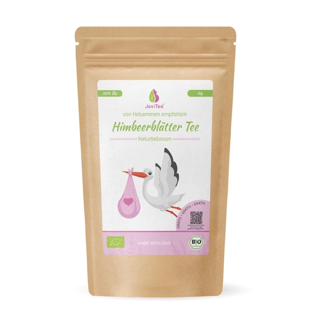 JoviTea® Himbeerblättertee BIO 80g - Kräutertee von Hebammen empfohlen - 100% natürlich und ohne Zusatz von Zucker. Aus Biologischem Anbau. Himbeerblätter 80g 80g Himbeerblättertee Angebot bei HelloDeals
