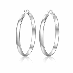 EXGOX Creolen Silber 925 für Damen 5mm Breite Groß Hypoallergene 14K Vergoldete Ohrringe Gold 30/40/50/60/70mm Silver 40MM Angebot bei HelloDeals