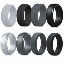 8 Stück Herren Silikon Ehering Silicone Ehering für Männe Silikon Hochzeit Bands Schmuck Fingerringe für Sport und Outdoor Geschenk Für Männer mit Einem Fitness Accessories Mehrfarbig B 70 Angebot bei HelloDeals