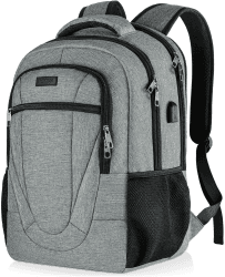 BIKROD Rucksack Herren und Damen, Schulrucksack Jungen Mädchen Teenager, Wasserdicht Rucksack | 17.3 Zoll Laptoptasche mit USB Ladeanschluss | Arbeit Reisen Wandern Backpack mit Anti Diebstahl Tasche 17.3 Zoll Grau Angebot bei HelloDeals