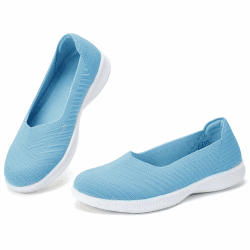 Konhill Damen Ballerinas Loafers Elegant Lässige Flache Schuhe Bequeme Weich Strickstoff Leichte Slip On Walking Schuhe Aqua Blue 39.5 EU Angebot bei HelloDeals