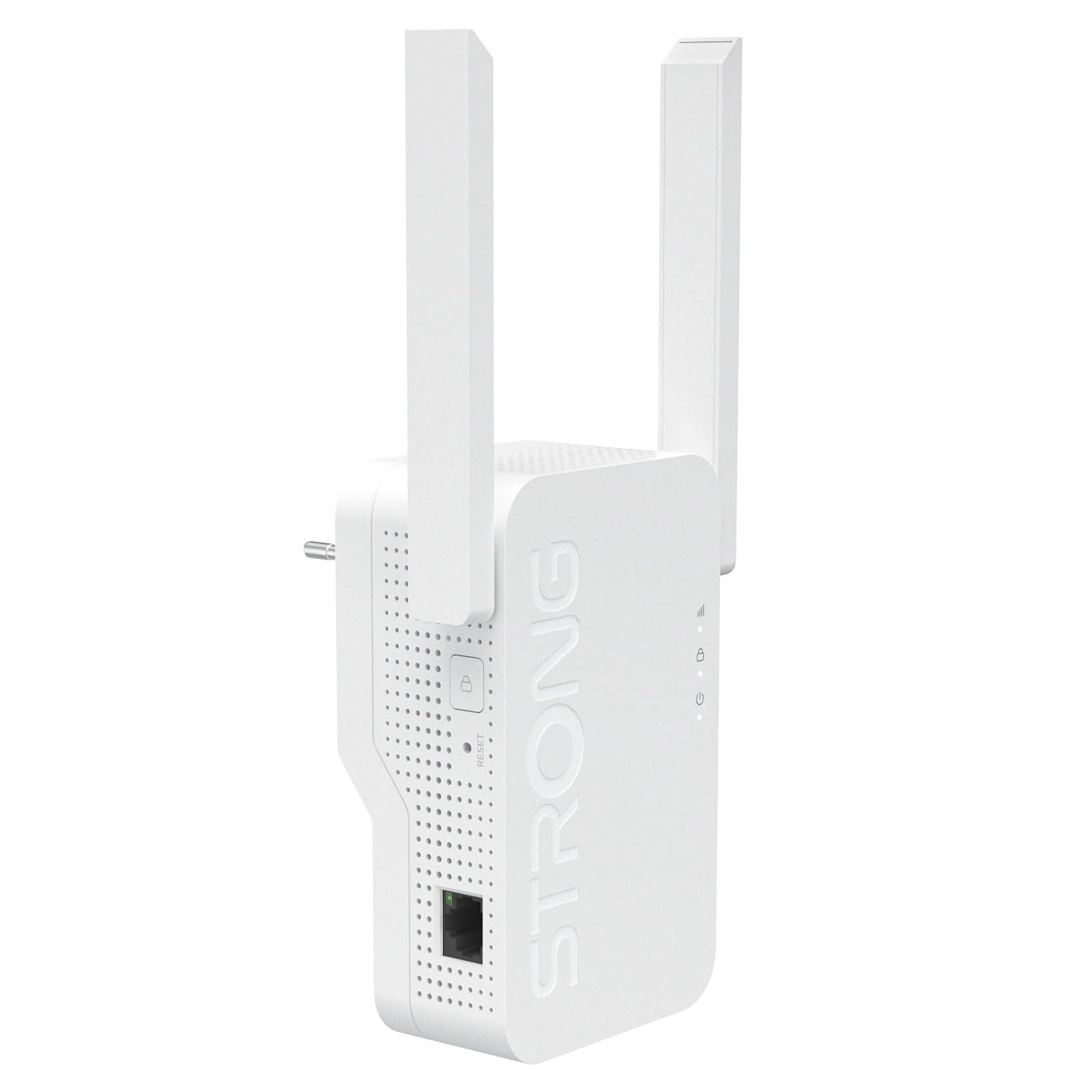 STRONG WLAN Verstärker AX3000 Wi-Fi 6 für Steckdose – Dualband Repeater & Internet Verstärker mit 2 externen Antennen, Smart LED, Access Point Modus, hohe Reichweite für Streaming & Gaming, kompatibel Weiß Angebot bei HelloDeals