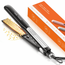 Faszin 2 in 1 Glätteisen Locken und Glätten, 20s Schnellaufheizung, Titanplatten Ionen Haarglätter für einen glatten Stil, 3D-Schwebepanel verhindert Haarziehen, mit LCD-Display, 130°C-230°C - Noir Noir 30mm Angebot bei HelloDeals