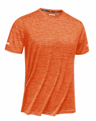 TACVASEN Herren Meliert Sport T-Shirts Kurzarm Schnelltrocknend Laufshirts Funktionsshirts Sportshirt mit Reflektierender Streifen XXL Orange Angebot bei HelloDeals