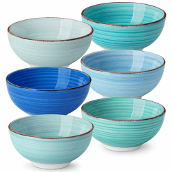 vancasso Bonita Keramik-Schüsseln, Mini-Dessert- und Dip-Schalen, 12,7 cm, Kinderschalen, spülmaschinen- und mikrowellengeeignet, Blau, 380 ml, 6 Stück 12 Oz Bonita-blau Angebot bei HelloDeals