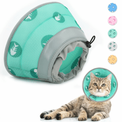 Supet Halskrause Katze,Einstellbarer Halskrause Katze Halsband,Wiederherstellung Halsband Weich Kragen Cone Nach Operation und Verletzungen für Welpen, Kleine Hunde und Katzen (Green,M-) Grün M- (Hals: 16-24cm) Angebot bei HelloDeals