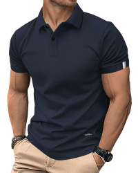 HMIYA Herren Poloshirt Kurzarm Männer Sommer Knopfleiste T-Shirts Basic Golf Polohemd XL Navy Angebot bei HelloDeals