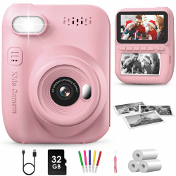 GREENKINDER Sofortbildkamera Kinder,14MP 3.0 Zoll Bildschirm Kinderkamera Sofortbildkamera mit 32G Karte,1080P Kamera Kinder Sofortdruck,Geburtstagsgeschenk Spielzeug für Jungen und Mädchen 3-12 Jahre Rosa Angebot bei HelloDeals