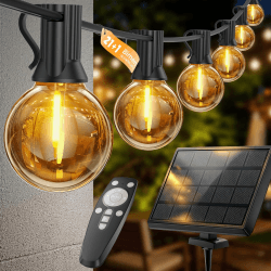 Solar Lichterkette Outdoor 16.3 M - Solar- & USB-Aufladung Lichterkette AußEn Fernbedienung, AT-Timer-Funktion & Dimmbar G40 LED Solarlichterkette Wetterfest 4 Modi Balkon Garten Lichterkette Aussen Solarbetrieben - 16,3 m mit Fernbedienung Angebot bei HelloDeals