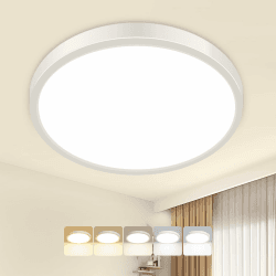 Peasur Deckenlampe, 5Farben-3000/3500/4000/5000/6500K LED Deckenleuchte Flach,IP54 Wasserfest Badezimmer Lampe Decke,15W Badlampe Modern Rund Ultra Dünn für Bad Schlafzimmer Keller Wohnzimmer,18*1.6cm Weiß 18cm-1 Stück Angebot bei HelloDeals