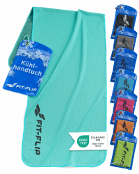 Fit-Flip Kühltuch aus Mikrofaser für Nacken und Hals Cyan M: 100cm x 30cm - 1 Stück Angebot bei HelloDeals