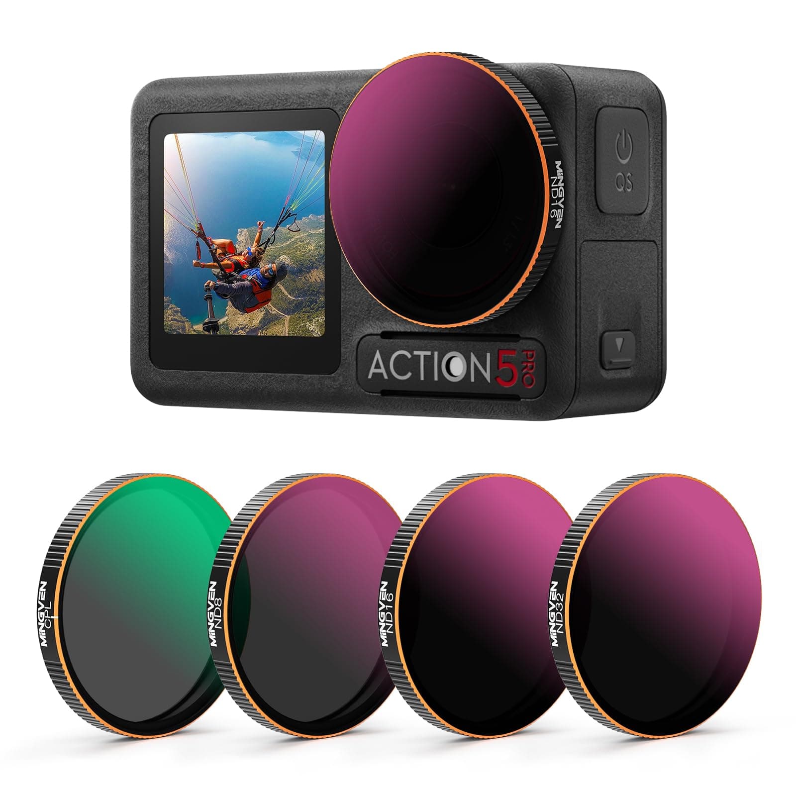 ND-Filter-Set für DJI Osmo Action 5 Pro, CPL + ND-Filter-Set, Kompatibel Mit Osmo Action 4/3 Zubehör, 4er-Pack (CPL, ND8, ND16, ND32) Action 4/5 Pro Angebot bei HelloDeals