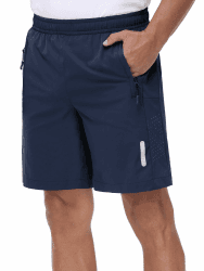Sport Shorts Herren Schnelltrocknende Training Herren Gym Bodybuilding lässige Shorts Basketball Atmungsaktive Laufshorts mit Reißverschlusstasche Marineblau XL Angebot bei HelloDeals