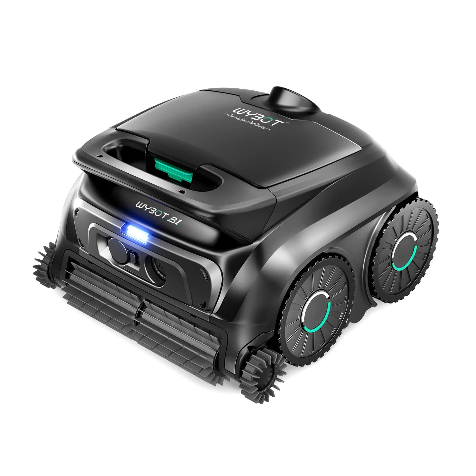 WYBOT B1 Akku-Poolroboter für kleine Pools, Leichter intelligenter Poolreinigungsroboter mit App-Steuerung, Wand- und Bodenabdeckung, Zwei Seitenbürsten, bis zu 100 Minuten Laufzeit, Schwarz-Grün Angebot bei HelloDeals