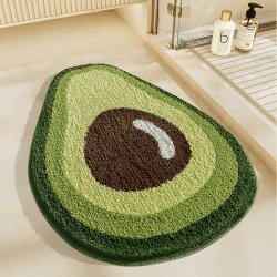 Mikrofaser Badematte 80x50 cm rutschfest, Extra Weiche Badezimmerteppich für Badezimmerboden, Super Saugfähig und Schnell Trocknend Badematte Badteppich, Maschinenwaschbar (Avocado) Angebot bei HelloDeals