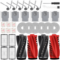 34-Pack Zubehör für Roborock Saros 10R/Saros 20 Set/Qrevo Curv 2 Prox/Curv 2 Pro Saugroboter, 4 Hauptbürsten 4 Filter 6 Wischpads 6 Staubbeutel 6 Seitenbürsten 1 Reinigungsbürste kompatibel mit Roborock Saros 10R/Saros 20 Angebot bei HelloDeals