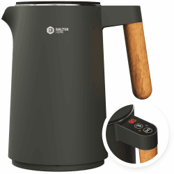 BALTER Edelstahl Wasserkocher mit Temperatureinstellung, 40°C-100°C, Doppelwand, BPA frei, leise & kabellos, Kettle, Teekocher mit Temperaturwahl, 1.5L, 2200W, Weiß 1.5 Liter C. Titanium Gray Angebot bei HelloDeals