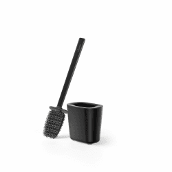 Vileda Toilettenbürste mit Halter, WC Bürste aus robustem Kunststoff in Schwarz, hygienische WC Garnitur mit Rutschfester Standfläche für das Badezimmer Angebot bei HelloDeals