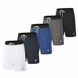 5 Herren Sport Shorts mit Taschen Athletic Shorts Quick Dry Gym Laufhose Jogginghose Basketball Fitness 3XL Schwarz/Grau/Blau/Marineblau/Weiß Angebot bei HelloDeals