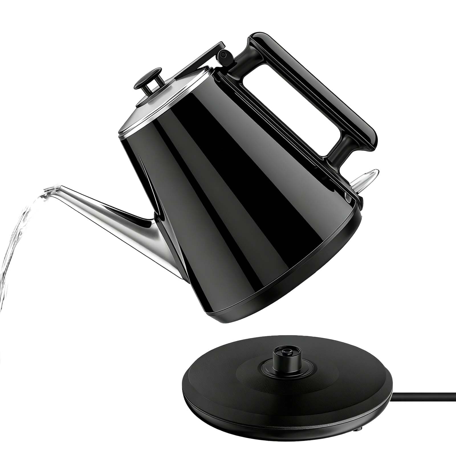 Wasserkocher 0,9 L, 1360 W, Edelstahl innen, Schwarz | 304 Edelstahl Innenbehälter, Retro-Design, BPA-frei, automatische Abschaltung, für Zuhause Büro Wohnheim, Kaffee & Tee Angebot bei HelloDeals