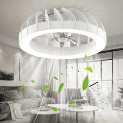 Ateroll Deckenventilator mit Beleuchtung, Ø46CM RGB Deckenventilator mit Licht und Fernbedienung, 6 Windstufen 3000K-6500K Dimmbare LED Leise Timer Deckenlampe mit Ventilator für Schlafzimmer, Wohn Weiß1(3cct+rgb) Angebot bei HelloDeals