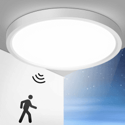 LED Deckenleuchte Mit Radar Bewegungsmelder, 24W 2400LM Innen Rund, 4000K Deckenlampe als Flurlampe, Balkon/Garage/Abstellraum Lampe, Ø30CM Weiß 24w 1 Angebot bei HelloDeals