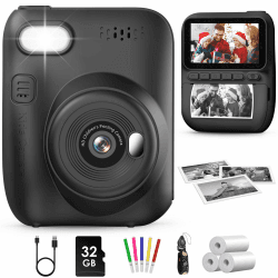 GREENKINDER Sofortbildkamera Kinder,14MP 3.0 Zoll Bildschirm Kinderkamera Sofortbildkamera mit 32G Karte,1080P Kamera Kinder Sofortdruck,Geburtstagsgeschenk Spielzeug für Jungen und Mädchen 3-12 Jahre Schwarz Angebot bei HelloDeals