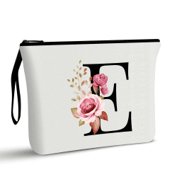 Vavabox A-Z Personalisierte Kosmetiktasche-Geburtstagsgeschenke für Frauen, Mütter, Beste Freundinnen und Brautjungfern (E) 01 Weiß E Angebot bei HelloDeals