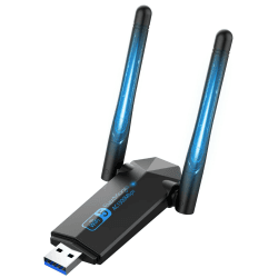 ElecMoga USB WLAN Stick für PC, 1300Mbps USB 3.0 WLAN Adapter PC 2.4GHz/5.8GHz Dual Band Internet Stick mit 2 x 5dBi Antenna für PC/Desktop/Laptop, Kompatibel mit Windows 11/10/8/7/Vista/XP, Mac OS Angebot bei HelloDeals