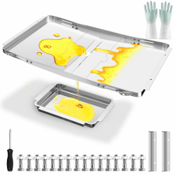 Grill-Fettwanne Ersatz für Dyna Glo mit Auffangwanne, universell 63,5 cm - 86,4 cm, verstellbare Tropfwanne, Ersatz für 4/5/6 Brenner-Gasmodelle von Nexgrill Charbroil Kenmore Expert Grill BHG 25''-34'' Angebot bei HelloDeals