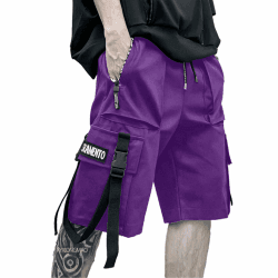 XYXIONGMAO Men's Joggers Techwear Black Hip Hop Cargo Shorts Streetwear Sweatpants Cargo Pants for Men L Violett Angebot bei HelloDeals