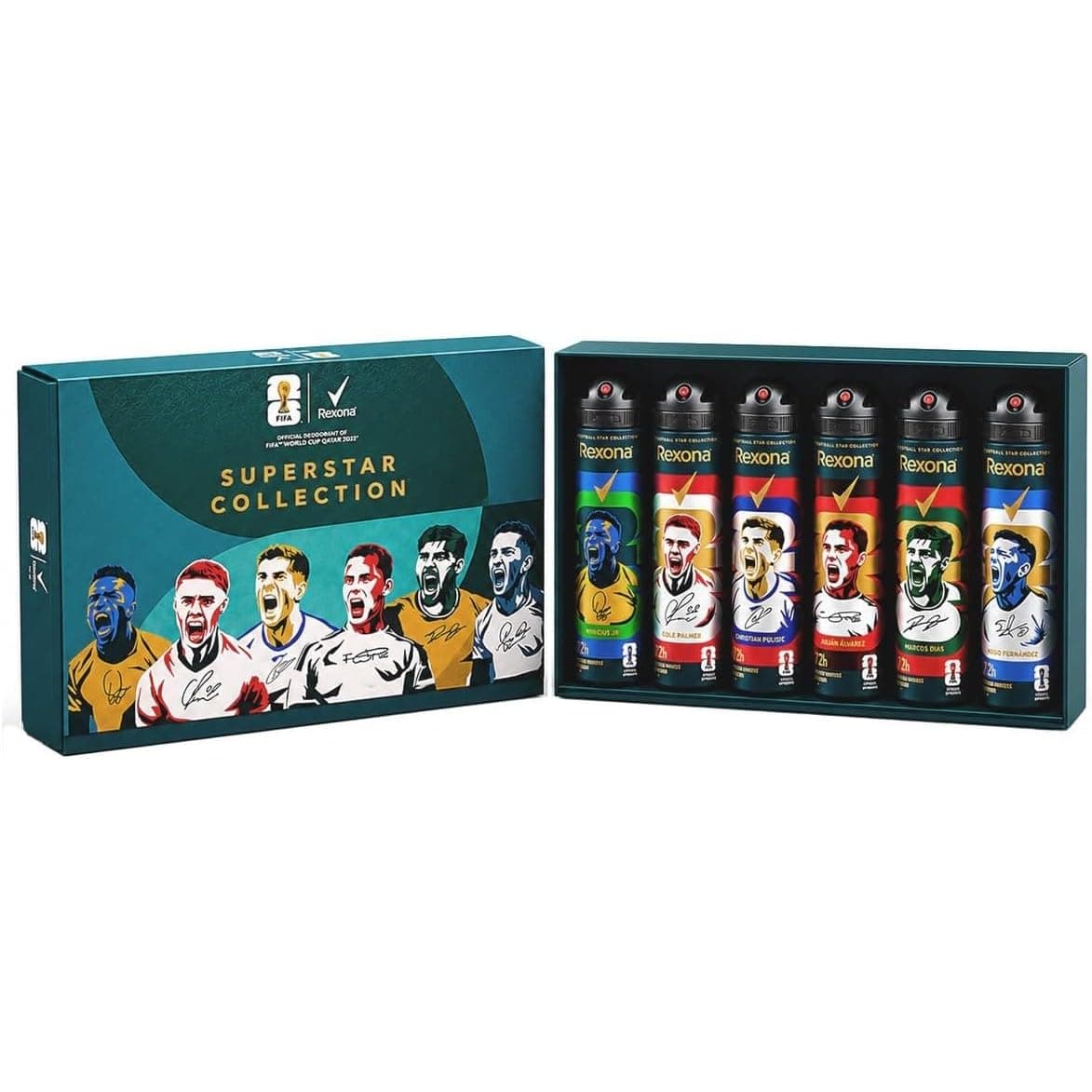 Rexona FIFA World Cup 2026TM Superstar Collection Geschenkset, Anti-Transpirant Deo-Spray für Männer, 72 h Schutz vor Schweiß und Geruch, Geschenkidee für Fans, Invisible Ice Fresh, 6 x 150ml 900 ml (1er Pack) World Cup 2026 Angebot bei HelloDeals