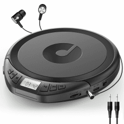 Gueray CD Spieler Tragbarer CD-Player Persönliche CD Players mit Kopfhörer LCD Display Anti-Skip Schutz HiFi Klassischer CD Musikplayer PROG-Speicherfunktion CD-Players für Auto Zuhause Schwarz Angebot bei HelloDeals