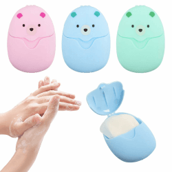 150 Stücke Mini Seifenblätter für Reisen, Papier Seife mit Kunststoffbox, Tragbare Soap Paper für Unterwegs, Camp, Outdoor, Wandern - Klein und Leicht zu Tragen 3 Angebot bei HelloDeals