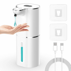 Seifenspender Automatisch, Gcstnn 380ml Elektrischer Seifenspender mit Sensor Infrarot, Wandmontage, USB Wiederaufladbar, LCD Anzeige, IPX5 Wasserdicht, für Badezimmer, Küche, Spülmittel - Weiß Gel Weiß Flüssigetyp Angebot bei HelloDeals