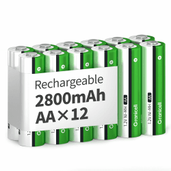 Granicell Akku AA Wiederaufladbare Batterien 2800 mAh Akkubatterien Hohe Kapazität 1500 Zyklen, 1.2V NiMH Aufladbare Batterien AA, 12er Pack 12 AA Angebot bei HelloDeals