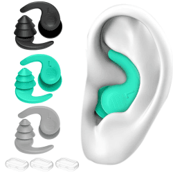 Ohrstöpsel Schwimmen Erwachsene, 3 Paar Wasserdichte Wiederverwendbare Silikon Ohrstöpsel zum Schwimmen, Surfen, Schnorcheln und anderen Wassersportarten (Erwachsene & Jugendliche 14+) Black + Green + Grey 1 3 Pairs Angebot bei HelloDeals