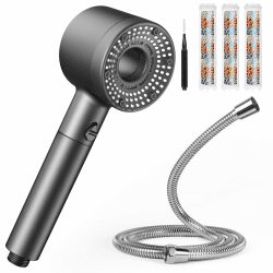 Blendura Duschkopf mit Schlauch 1,5 m, Handbrause mit 3 Filtern, Anti Kalk Funktion, 5 Strahlarten Duschbrause, Wassersparend Duschkopf mit Schlauch 1.5M Angebot bei HelloDeals