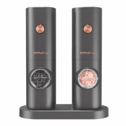 Salz und Pfeffer Mühle Elektrische, SIMPLETASTE 2er Set Gewürzmühlen Batteriebetrieb mit 4 AAA Einstellbarem Keramikmahlwerk ABS & Batteriebetrieb Angebot bei HelloDeals