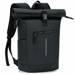 Lekeinchi Rolltop Rucksack Wasserdicht für Damen & Herren, Großer Laptop Rucksack mit Computerfach für 17 Zoll Laptop, Elegant Reiserucksack Daypack für Reisen, Radfahren, Uni Schule-Schwarz Groß(XL) Schwarz XL Angebot bei HelloDeals