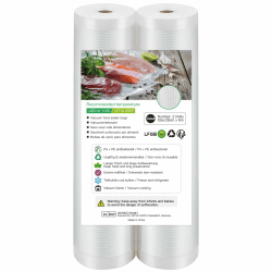 Accenter Vakuumierfolie 28x600cm/2 Rollen Insgesamt 12m Vakuumierbeutel 210 Mikron Profi für Vakuumierer & Vakuumiergerät, BPA-frei, Sehr Stark, kochbar, Sous Vide Geeignet Angebot bei HelloDeals